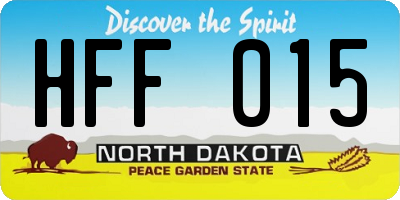 ND license plate HFF015