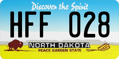 ND license plate HFF028