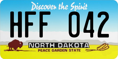 ND license plate HFF042