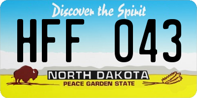 ND license plate HFF043