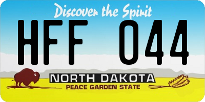 ND license plate HFF044