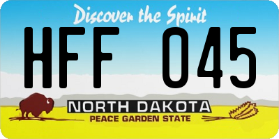 ND license plate HFF045