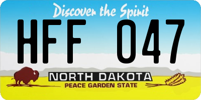 ND license plate HFF047