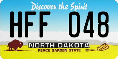 ND license plate HFF048
