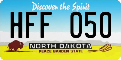 ND license plate HFF050