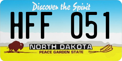ND license plate HFF051