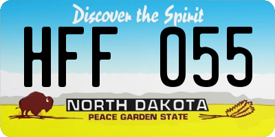 ND license plate HFF055