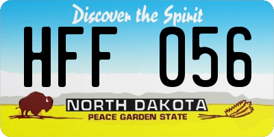 ND license plate HFF056