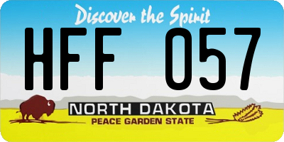 ND license plate HFF057