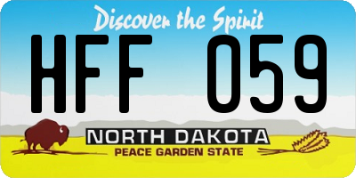 ND license plate HFF059