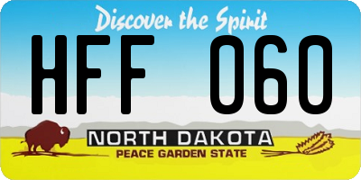 ND license plate HFF060