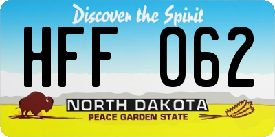 ND license plate HFF062
