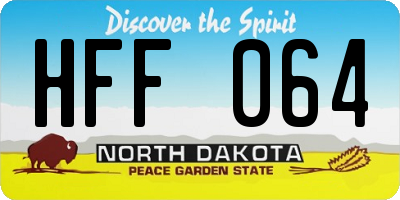 ND license plate HFF064