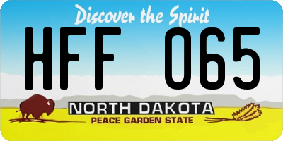 ND license plate HFF065