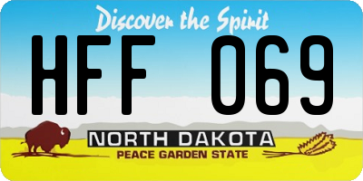 ND license plate HFF069