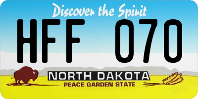 ND license plate HFF070