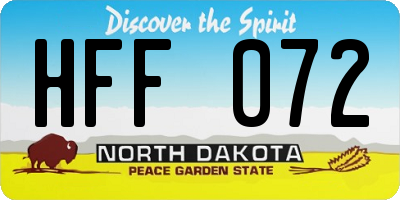 ND license plate HFF072