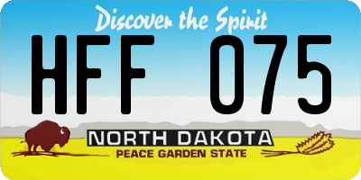 ND license plate HFF075