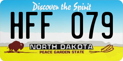 ND license plate HFF079