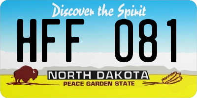 ND license plate HFF081