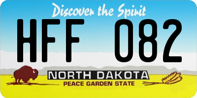 ND license plate HFF082