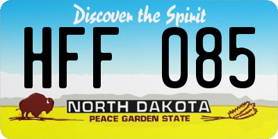 ND license plate HFF085