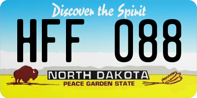 ND license plate HFF088