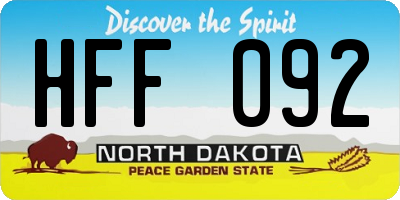 ND license plate HFF092
