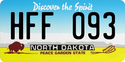 ND license plate HFF093