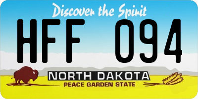 ND license plate HFF094