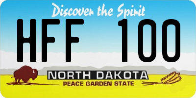 ND license plate HFF100