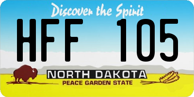 ND license plate HFF105