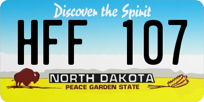 ND license plate HFF107