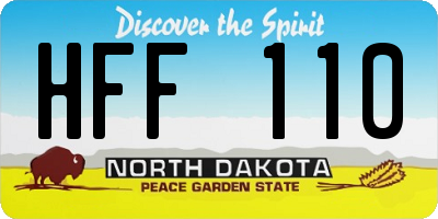 ND license plate HFF110