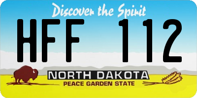 ND license plate HFF112
