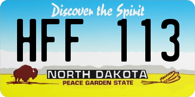 ND license plate HFF113