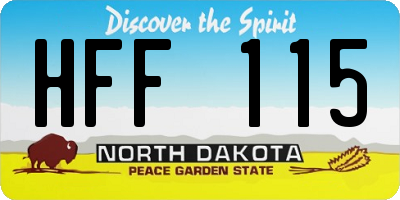 ND license plate HFF115