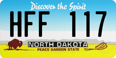 ND license plate HFF117