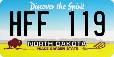 ND license plate HFF119