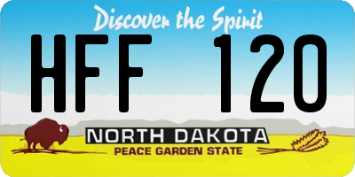 ND license plate HFF120