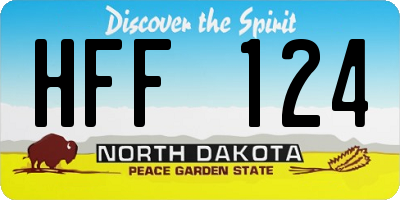 ND license plate HFF124