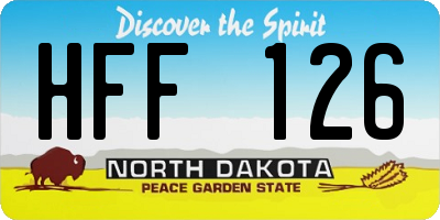 ND license plate HFF126
