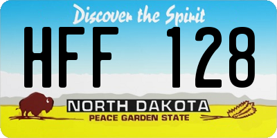 ND license plate HFF128