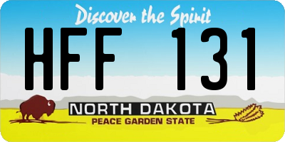 ND license plate HFF131