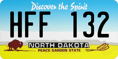 ND license plate HFF132