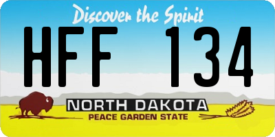 ND license plate HFF134