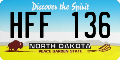 ND license plate HFF136