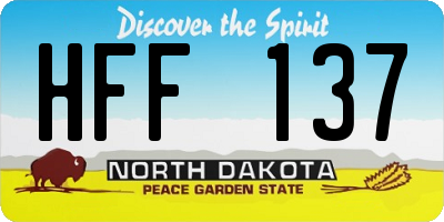 ND license plate HFF137