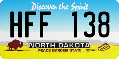 ND license plate HFF138