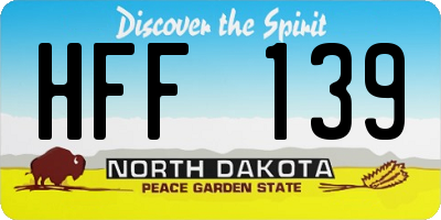 ND license plate HFF139